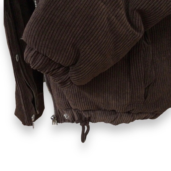 ⛔️SOLD⛔️ ASHLEY BY 26 INTERNATIONAL Corduroy Puffer Full-zip Jacket Brown Size M - Picture 6 of 14